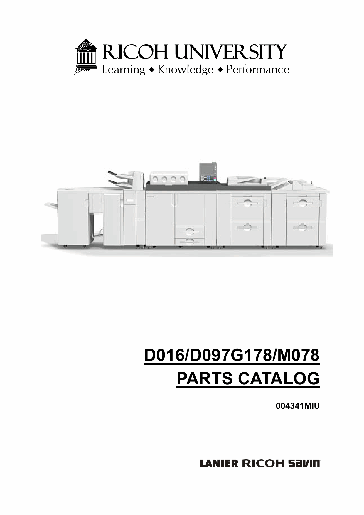 RICOH Aficio Pro-C720s C900s C900 C720 D016 D097 G178 M078 Parts Catalog-1